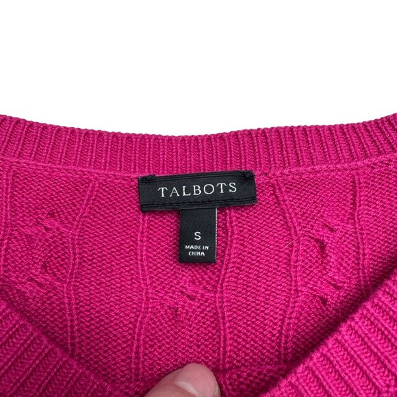 Talbots Women's Cable Knit LS Pullover Sweater Top Lambs Wool Blend, Size S - Picture 5 of 8